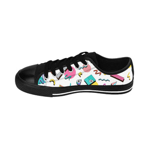 90s Print Women's Sneakers - Lili White Creations 