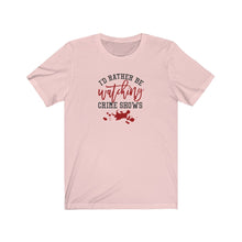 Load image into Gallery viewer, I&#39;d Rather Be Watching Crime Shows Unisex Jersey Short Sleeve Tee - Lili White Creations 