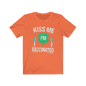 Kiss Me I'm Vaccinated Shamrock Unisex Jersey Short Sleeve Tee - Lili White Creations 