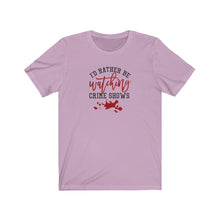 Load image into Gallery viewer, I&#39;d Rather Be Watching Crime Shows Unisex Jersey Short Sleeve Tee - Lili White Creations 