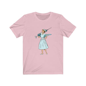 Nurse With Syringe Unisex Jersey Short Sleeve Tee - Lili White Creations 