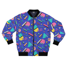 Load image into Gallery viewer, 90s Purple Design  AOP Bomber Jacket - Lili White Creations 