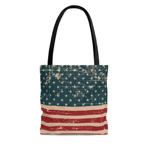 Distressed American Flag AOP Tote Bag - Lili White Creations 