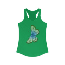 Load image into Gallery viewer, Butterfly Blue and Green Women&#39;s Ideal Racerback Tank - Lili White Creations 