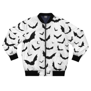 White Bats Unisex AOP Bomber Jacket - Lili White Creations 