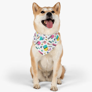 90s Design Pet Bandana Collar - Lili White Creations 