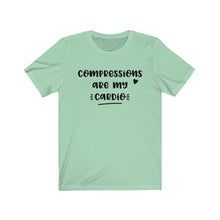 Load image into Gallery viewer, Compressions are My Cardio Unisex Jersey Short Sleeve Tee - Lili White Creations 