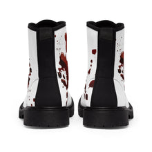 Load image into Gallery viewer, Blood Splatter Women&#39;s Canvas Boots - Lili White Creations 