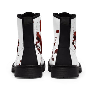 Blood Splatter Women's Canvas Boots - Lili White Creations 