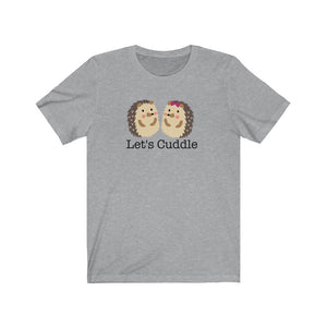 Let's Cuddle Hedgehog Pair / Couple / Friends Unisex Jersey Short Sleeve Tee - Lili White Creations 