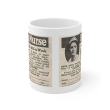 Load image into Gallery viewer, Vintage Be a Nurse Advertisement Mug 11oz - Lili White Creations 