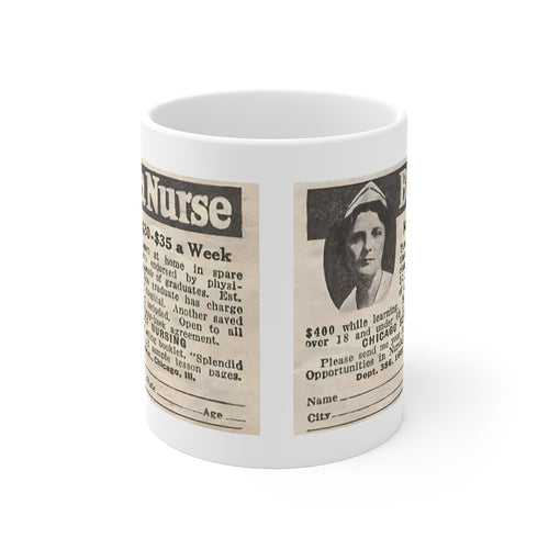 Vintage Be a Nurse Advertisement Mug 11oz - Lili White Creations 