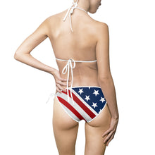 Load image into Gallery viewer, American Flag Fourth of July Women&#39;s Bikini Swimsuit - Lili White Creations 