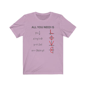 All You Need Is Love Math Equation Unisex Jersey Short Sleeve Tee - Lili White Creations 