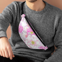 Load image into Gallery viewer, White and Pink Floral Fanny Pack - Lili White Creations 