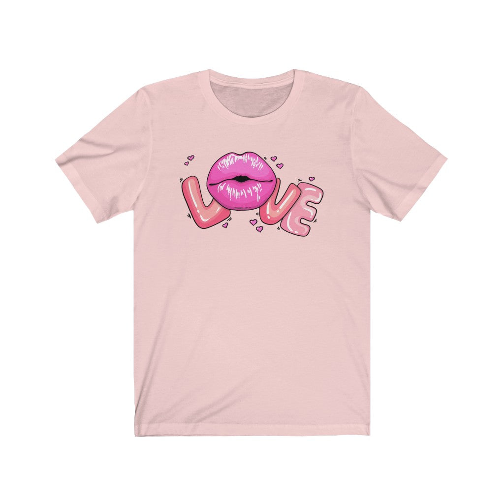 Love Lips Valentine's Day Unisex Jersey Short Sleeve Tee - Lili White Creations 