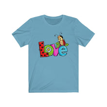 Load image into Gallery viewer, Love Ladybug Valentine&#39;s Day Unisex Jersey Short Sleeve Tee - Lili White Creations 