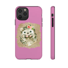 Load image into Gallery viewer, Hedgehog Flower Pink Tough Phone Cases - Lili White Creations 