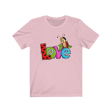 Load image into Gallery viewer, Love Ladybug Valentine&#39;s Day Unisex Jersey Short Sleeve Tee - Lili White Creations 