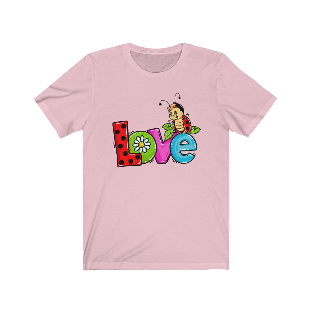 Love Ladybug Valentine's Day Unisex Jersey Short Sleeve Tee - Lili White Creations 