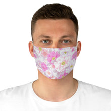 Load image into Gallery viewer, Pink and White Floral Fabric Face Mask - Lili White Creations 