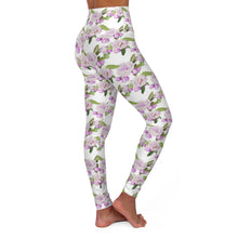 Load image into Gallery viewer, Purple Floral High Waisted Yoga Leggings - Lili White Creations 