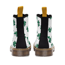 Load image into Gallery viewer, Shamrock Print Women&#39;s Canvas Boots - Lili White Creations 