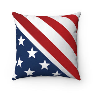 American Flag Spun Polyester Square Pillow Case - Lili White Creations 