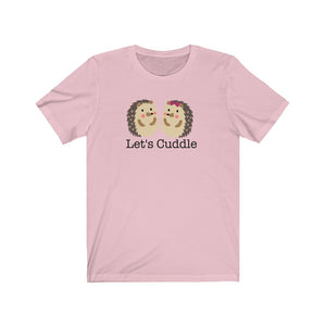 Let's Cuddle Hedgehog Pair / Couple / Friends Unisex Jersey Short Sleeve Tee - Lili White Creations 