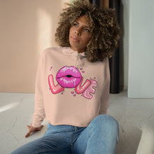 Load image into Gallery viewer, Love Lips Valentine&#39;s Day Crop Hoodie - Lili White Creations 