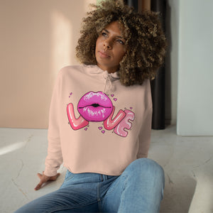 Love Lips Valentine's Day Crop Hoodie - Lili White Creations 