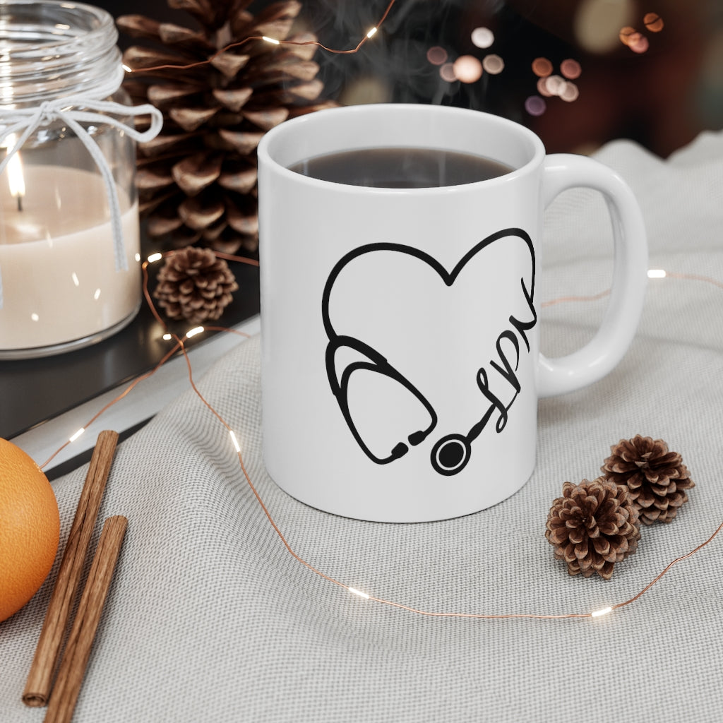 LPN Stethoscope Mug 11oz - Lili White Creations 