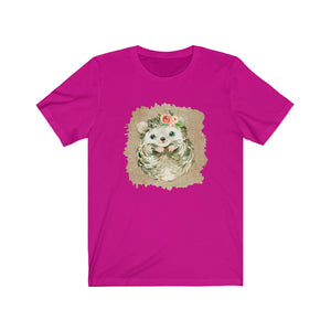 Hedgehog Flower Unisex Jersey Short Sleeve Tee - Lili White Creations 