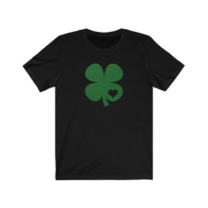 Shamrock with Heart Unisex Jersey Short Sleeve Tee - Lili White Creations 