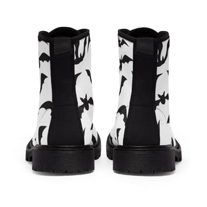 Black Bats Women's Canvas Boots - Lili White Creations 