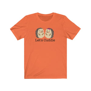 Let's Cuddle Hedgehog Pair / Couple / Friends Unisex Jersey Short Sleeve Tee - Lili White Creations 