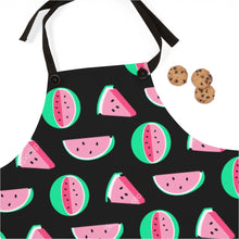 Load image into Gallery viewer, Watermelon Print Black Apron - Lili White Creations 