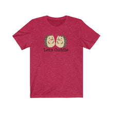 Load image into Gallery viewer, Let&#39;s Cuddle Hedgehog Pair / Couple / Friends Unisex Jersey Short Sleeve Tee - Lili White Creations 