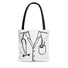 Load image into Gallery viewer, Medical Coat/ Lab Coat with Stethoscope Tote Bag - Lili White Creations 