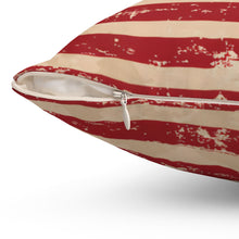 Load image into Gallery viewer, Distressed American Flag Spun Polyester Square Pillow Case - Lili White Creations 