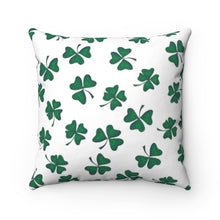 Load image into Gallery viewer, Shamrock Spun Polyester Square Pillow Case - Lili White Creations 