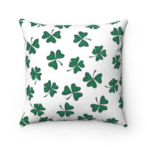 Shamrock Spun Polyester Square Pillow Case - Lili White Creations 