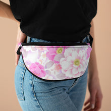 Load image into Gallery viewer, White and Pink Floral Fanny Pack - Lili White Creations 