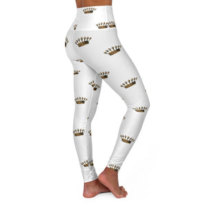 Gold Crown High Waisted Yoga Leggings - Lili White Creations 