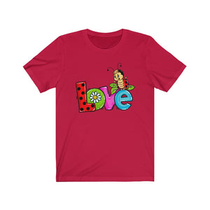 Love Ladybug Valentine's Day Unisex Jersey Short Sleeve Tee - Lili White Creations 