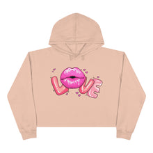 Load image into Gallery viewer, Love Lips Valentine&#39;s Day Crop Hoodie - Lili White Creations 