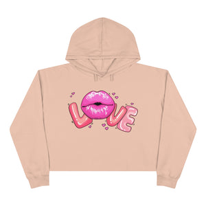 Love Lips Valentine's Day Crop Hoodie - Lili White Creations 