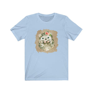 Hedgehog Flower Unisex Jersey Short Sleeve Tee - Lili White Creations 