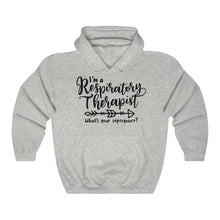 Load image into Gallery viewer, I&#39;m a Respiratory Therapist. Whats your Superpower? Unisex Heavy Blend Hooded Sweatshirt - Lili White Creations 