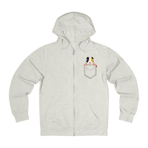 Guinea Pig Pocket Unisex French Terry Zip Hoodie - Lili White Creations 